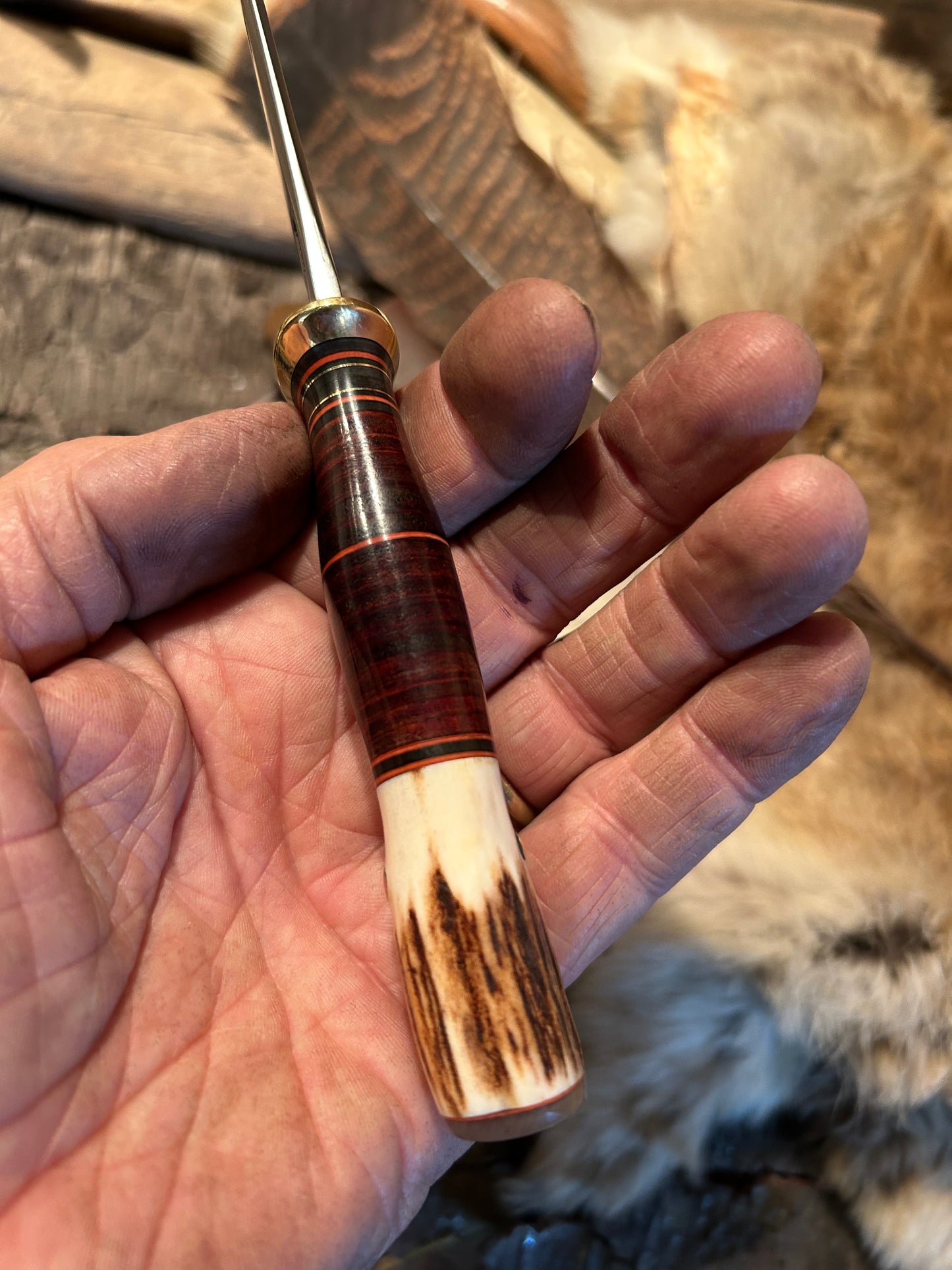 J. Behring Deer & Trout AEB-L Stainless Horsehide Stag Musk Ox