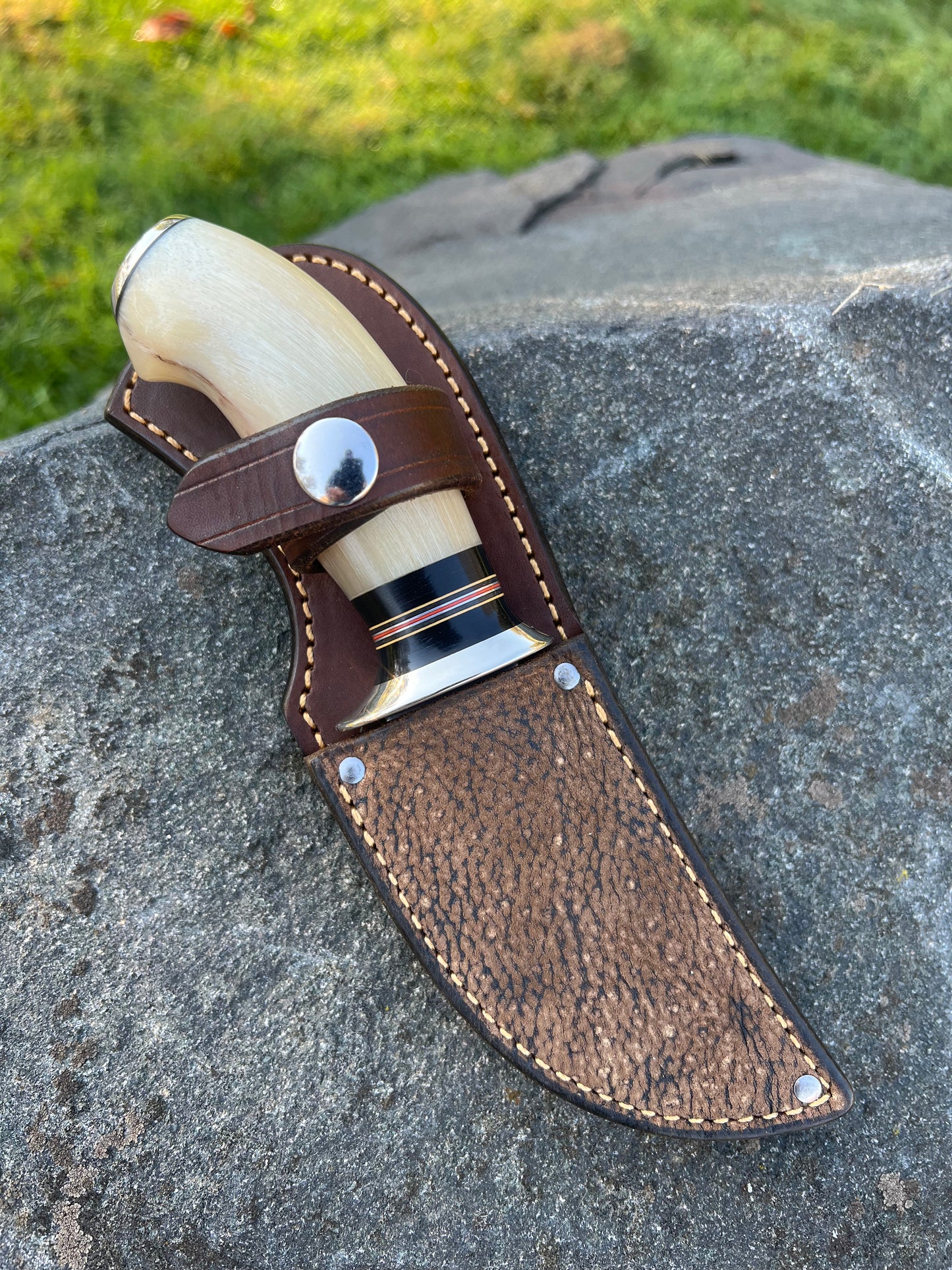 J. Behring Handmade Birds Head Musk Ox South Dakota Caper AEB-L Stainless