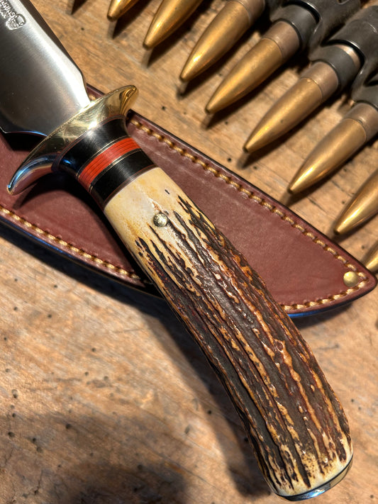 Treeman Model 1 Fighter Primo Stag 8" Blade Wide Mouth Sheath