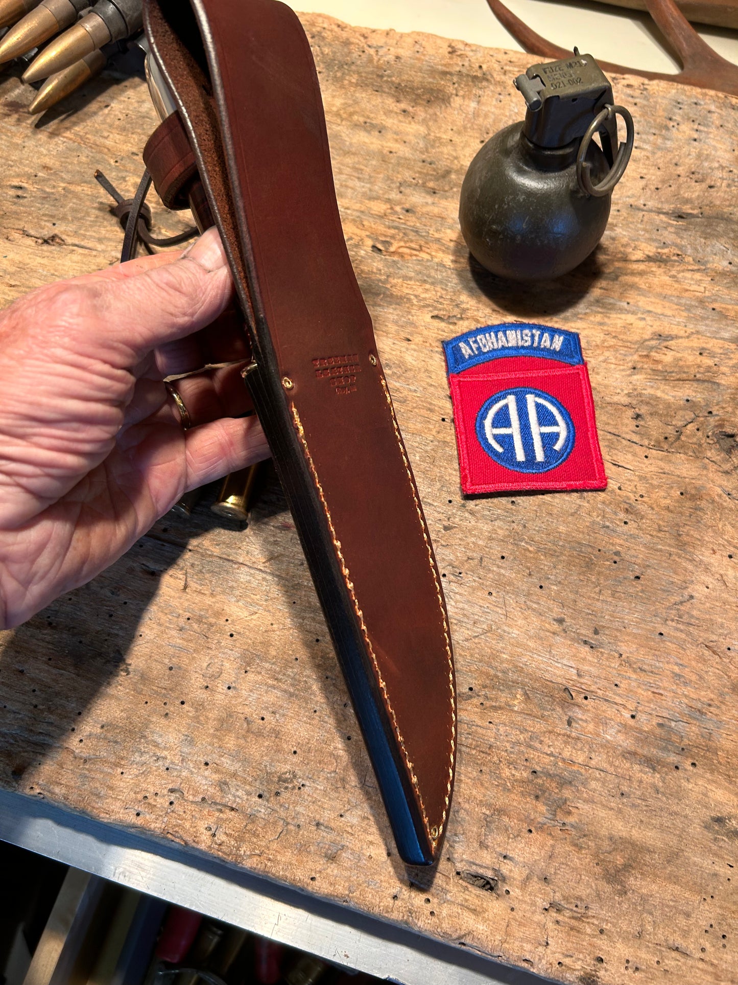 Treeman 6" Fighter Horse Hide Aluminum Thong hole