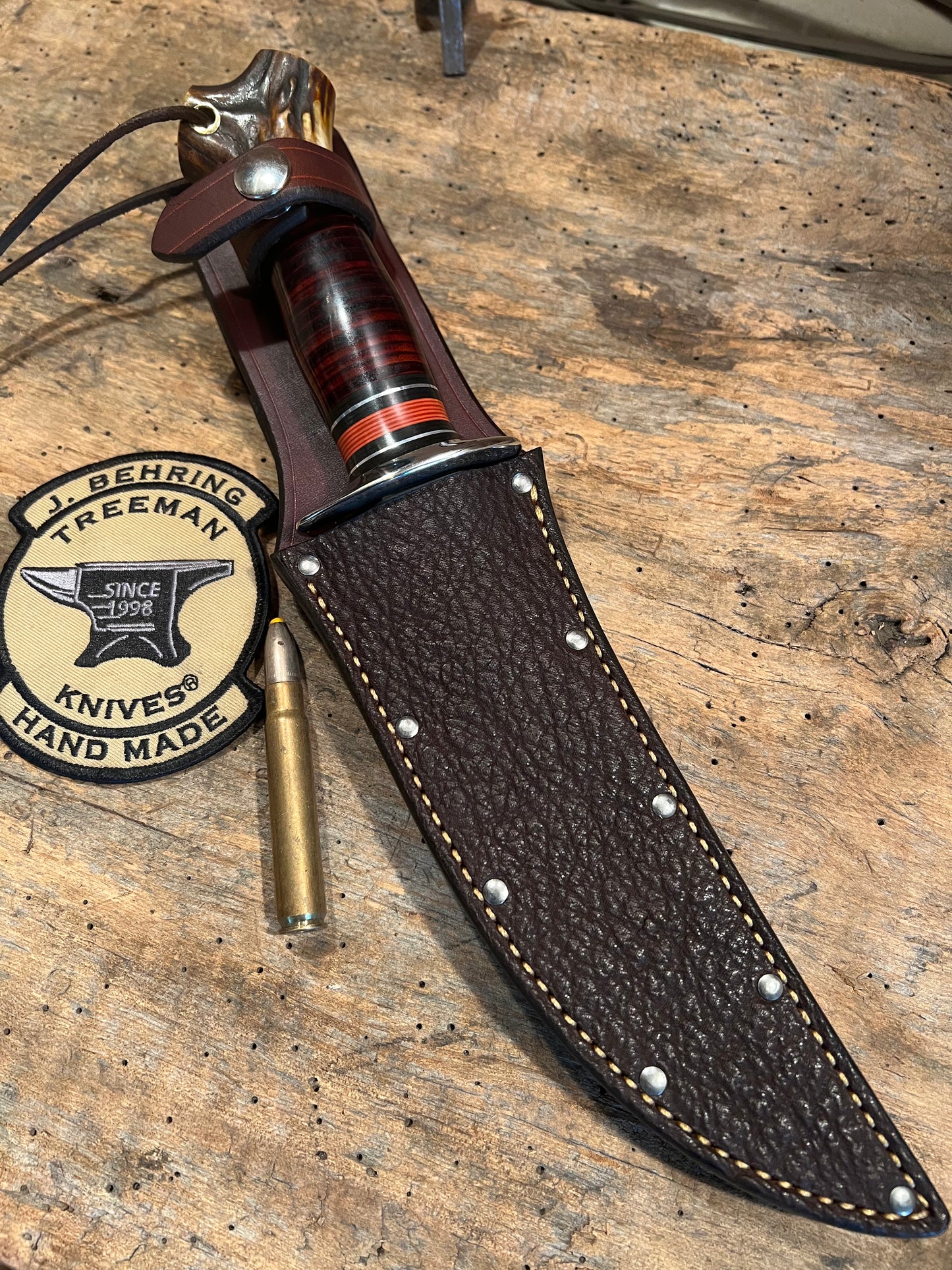 Treeman Fighter Horsehide Crotch stag Elephant ear sheath