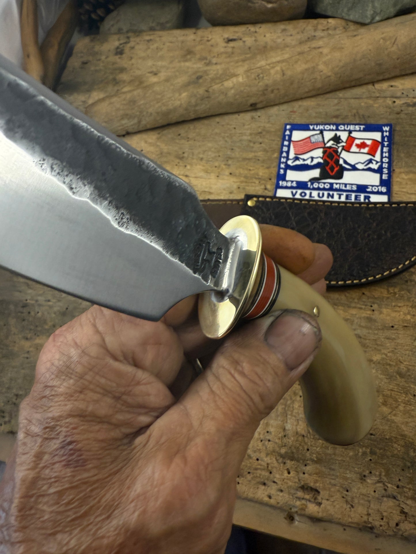 Treeman Musk Ox Semi Skinner Hammer mark Elephant Hide Sheath