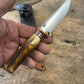 Treeman Trout & Deer Knife Forged 1095 Copper Guard Sambar Stag Musk Ox Butt  Beaver Tail Sheath