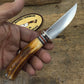 Treeman Trout Knife AEB-L Stainless 100 + yeard old Stag Mammoth Butt Cap Shark Sheath