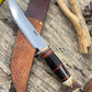 Treeman 7" Huron Hunter Brass Horse Hide Wisconsin Crown Stag pinned Butt BEAVER TAIL Sheath