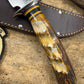 Double Skull 7" Fighter Nickel Finger Grip Sambar Stag Hammer Mark
