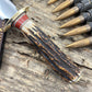 Treeman 8" Old School Springfield style Fighter Killer Sambar Stag Rough back riveted sheath .