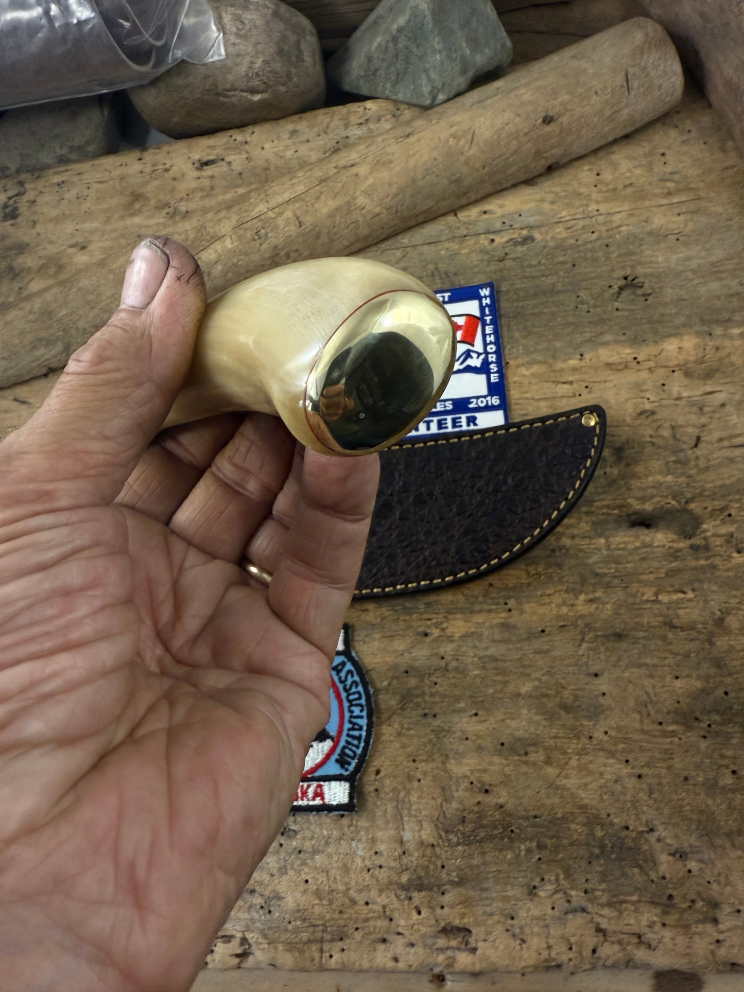 Treeman Musk Ox Semi Skinner Hammer mark Elephant Hide Sheath