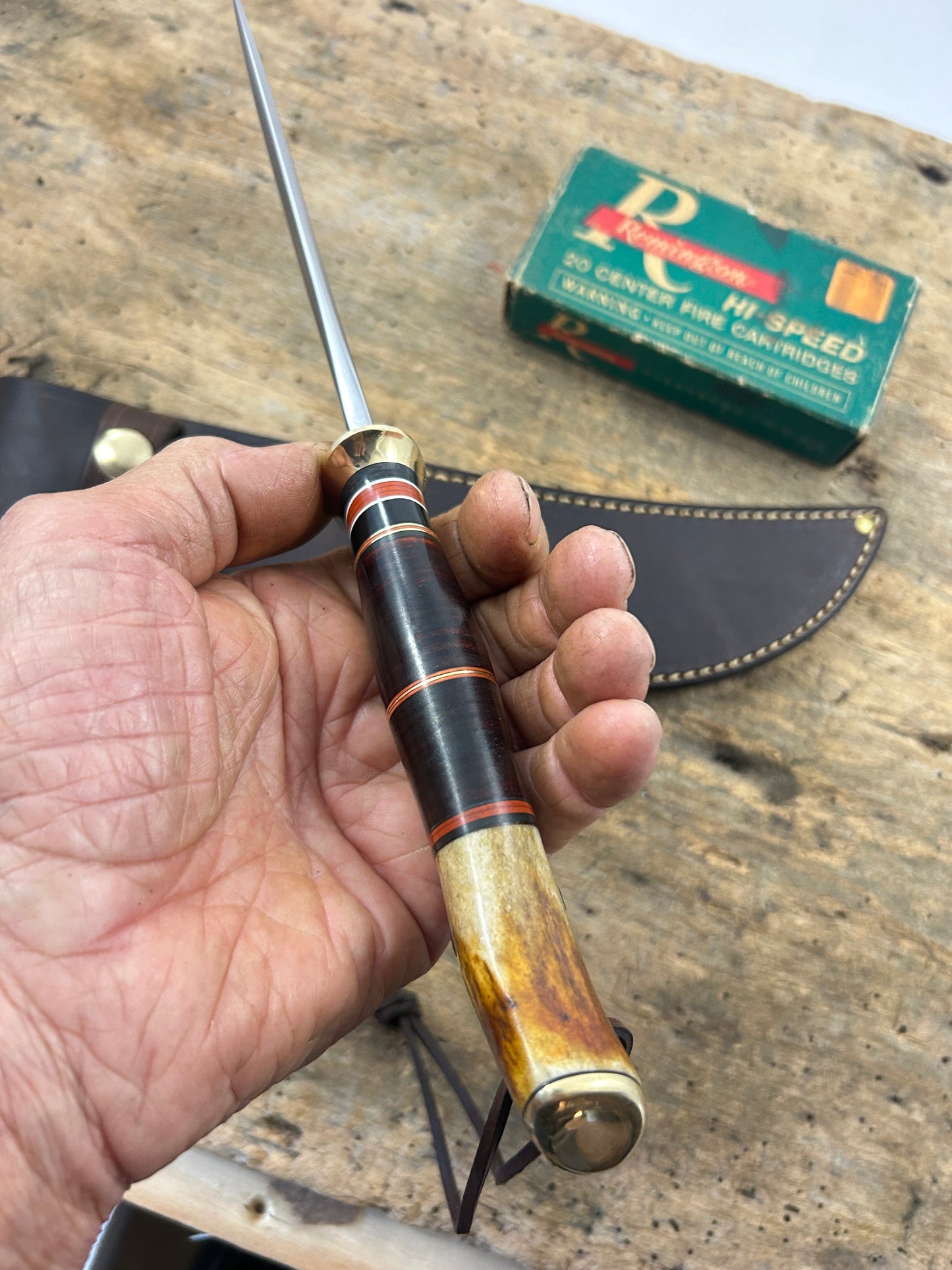 Treeman Big Six Hunter Horse Hide Crotch  Stag Butt  Brass caps