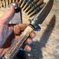 Treeman Double Skull Fighter 6 3/8" Blade NS AAA Sambar Stag Shark Sheath