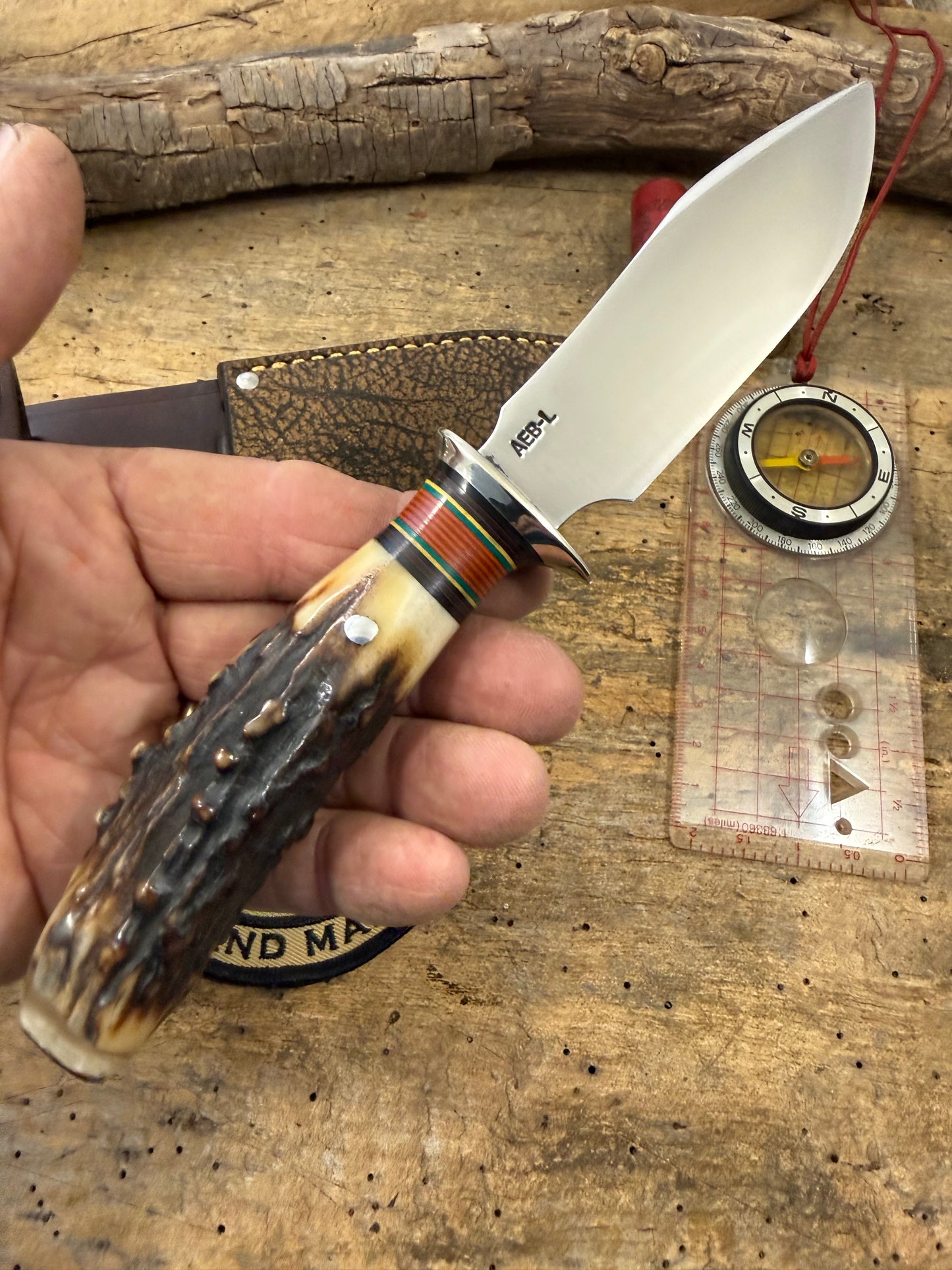 Treeman 4" Special Hunter Nickel AAA Old Stag Ox Butt Cap
