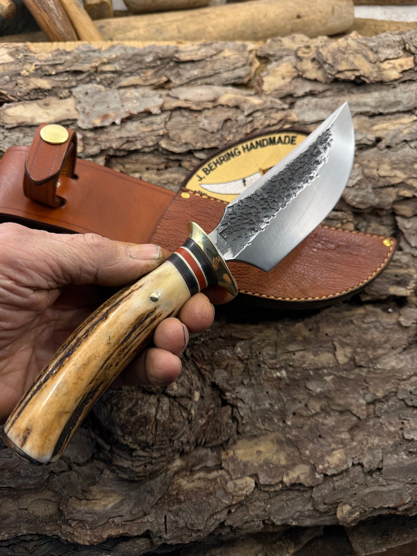 Treeman Semi Skinner Heavy Duty Hammer Marked 5 1/2" Blade Primo Sambar Stag