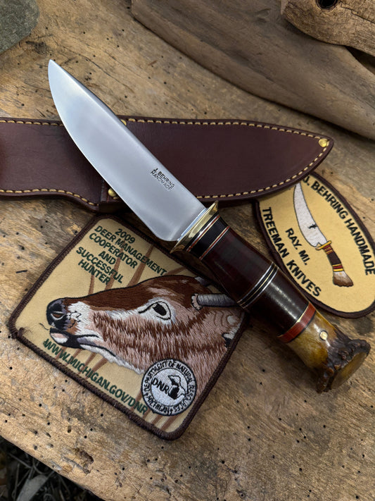 Old School Sticker 5" Brass Guard Horse hide old Wisconsin Crown stag