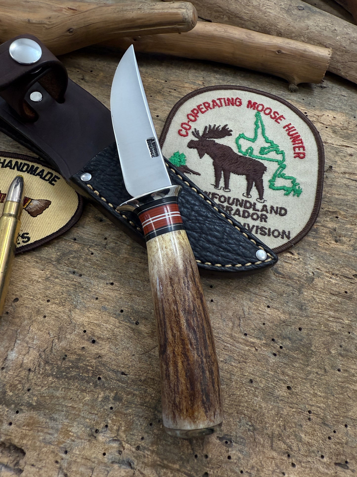Trout 3.5" AEB-L Razor Blade Steel Moose Horn Mammoth Ivory Shark