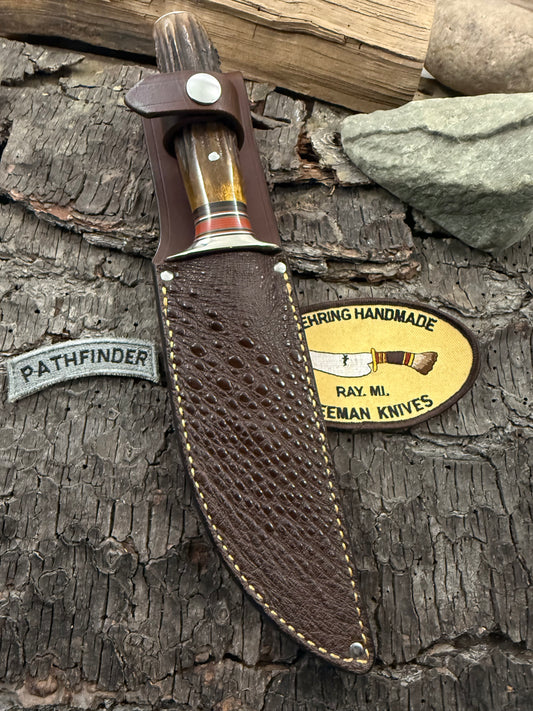 Hammer Mark Fighter 6" Heavy Duty Nickel Guard Killer Sambar Stag Snapping Turtle Sheath