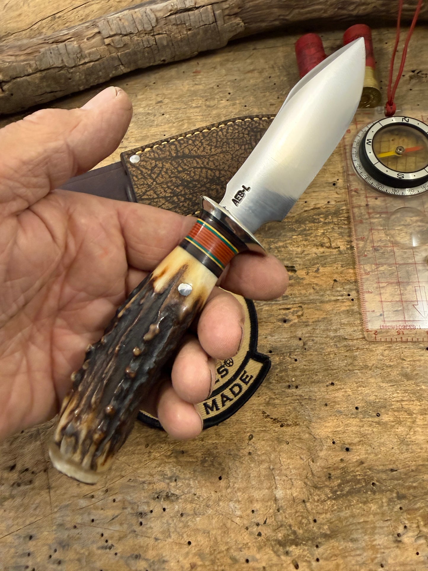 Treeman 4" Special Hunter Nickel AAA Old Stag Ox Butt Cap