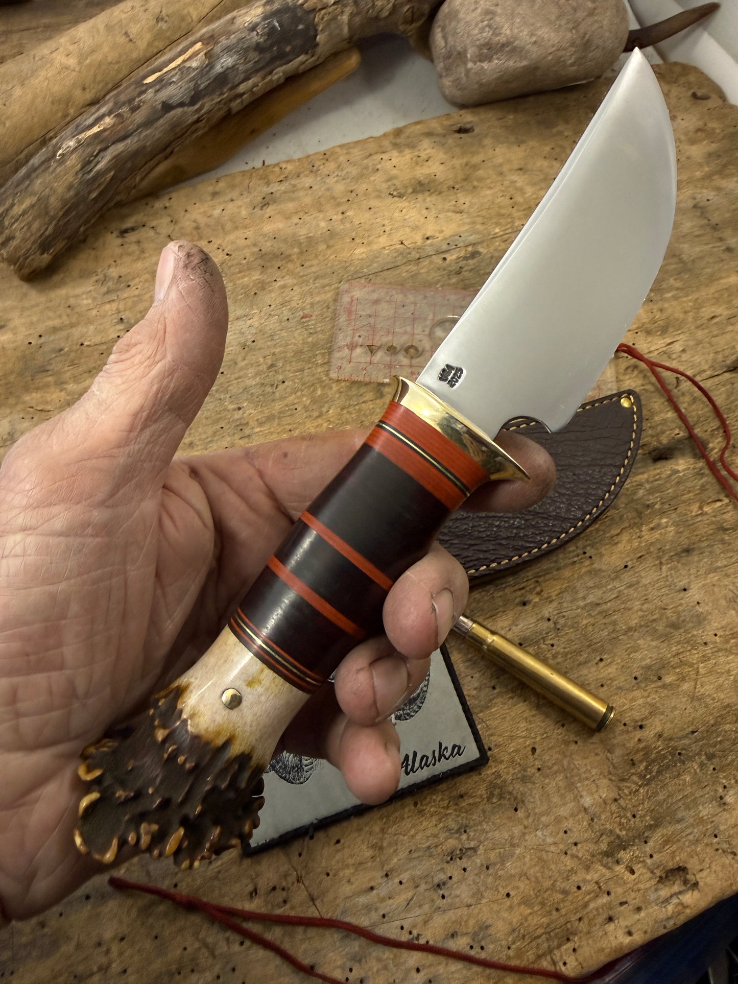 Treeman Fox River Hunter  5" Pro Cut Steel Horse Hide Crown Stag