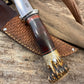 Treeman 4 1/2" Trout & Bird Nickel Horse Hide Crown Beaver Tail