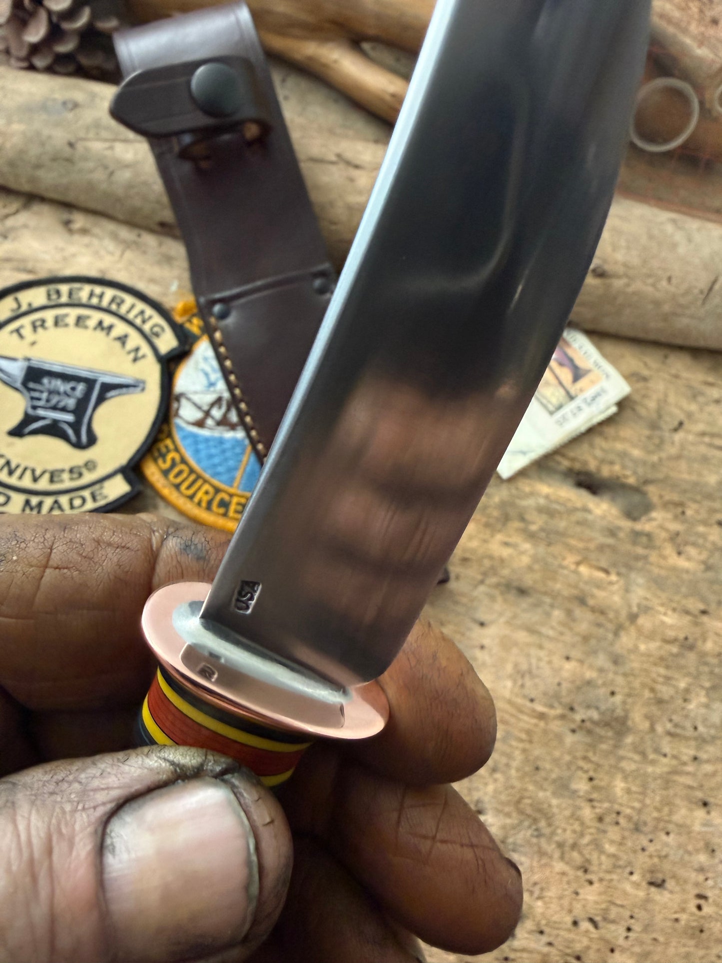 Treeman Bird & Trout Copper Horsehide Crotch Stag