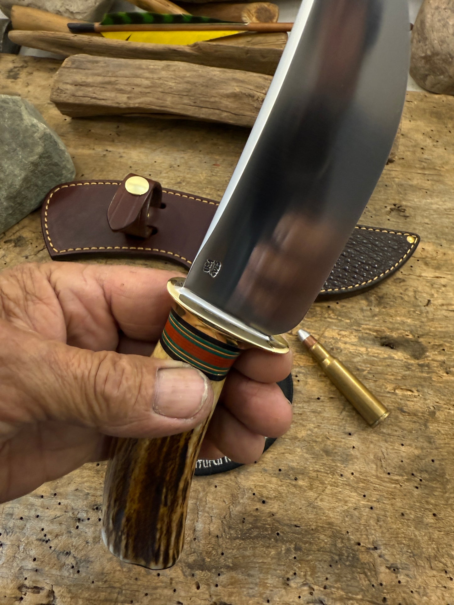 Fox River Hunter Snapping Turtle Sheath Killer Sambar Stag Carver
