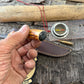 Treeman Trout Knife Forged 1095 Copper Guard 120 Year old stag Mammoyh Cap