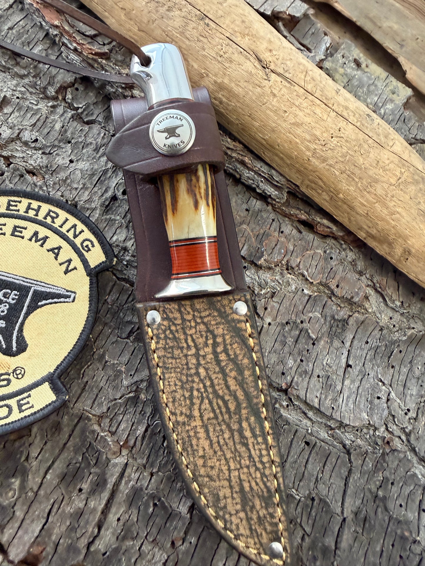Treeman Trout Stag Aluminum AEB-L Stainless Giraffe Sheath