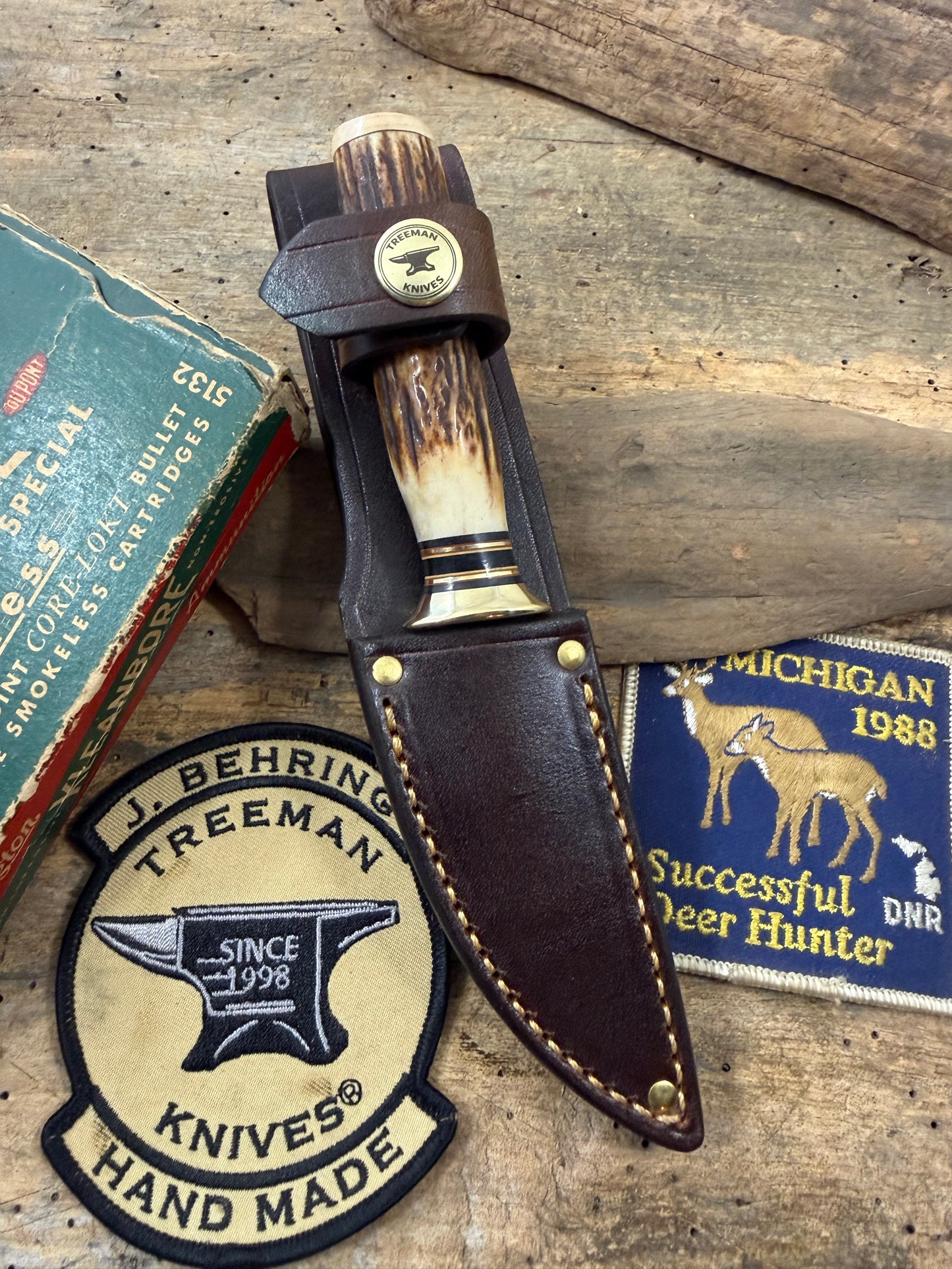 Treeman Stag/Stag Trout Knives Stainless Mammoth