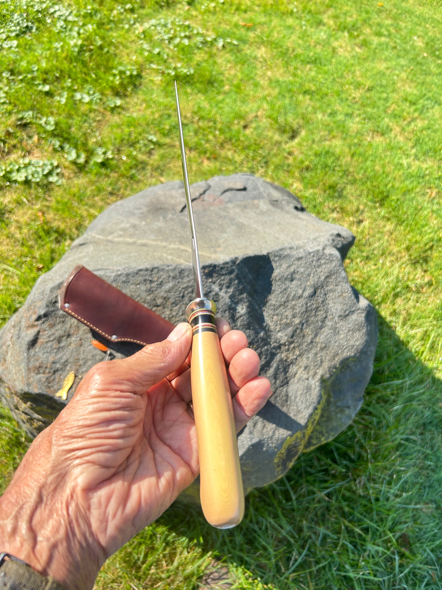 Treeman 9" Filiet Knife AEB-L Stainless Linen Micarta