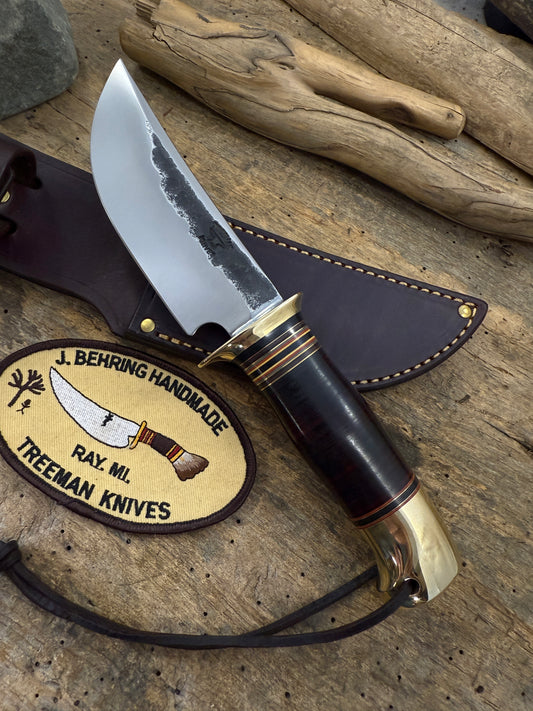Treeman Iron Mt Hunter Hammer Mark 5" blade Horse hide Brass Crows beak Butt