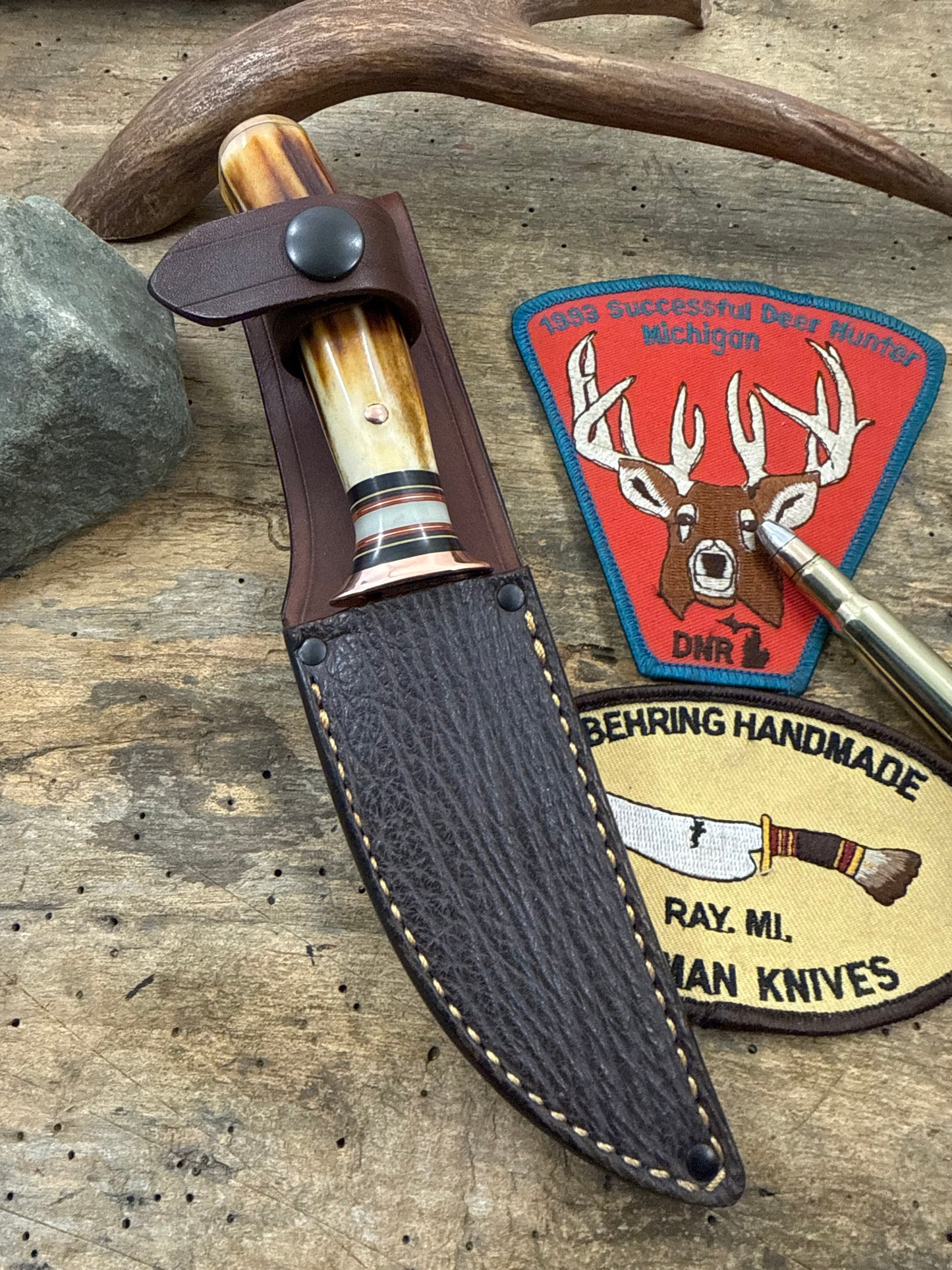 Treeman Deer & Trout Copper Guard 100 plus year old stag Glow spacer Mammoth Butt cap Shark sheath