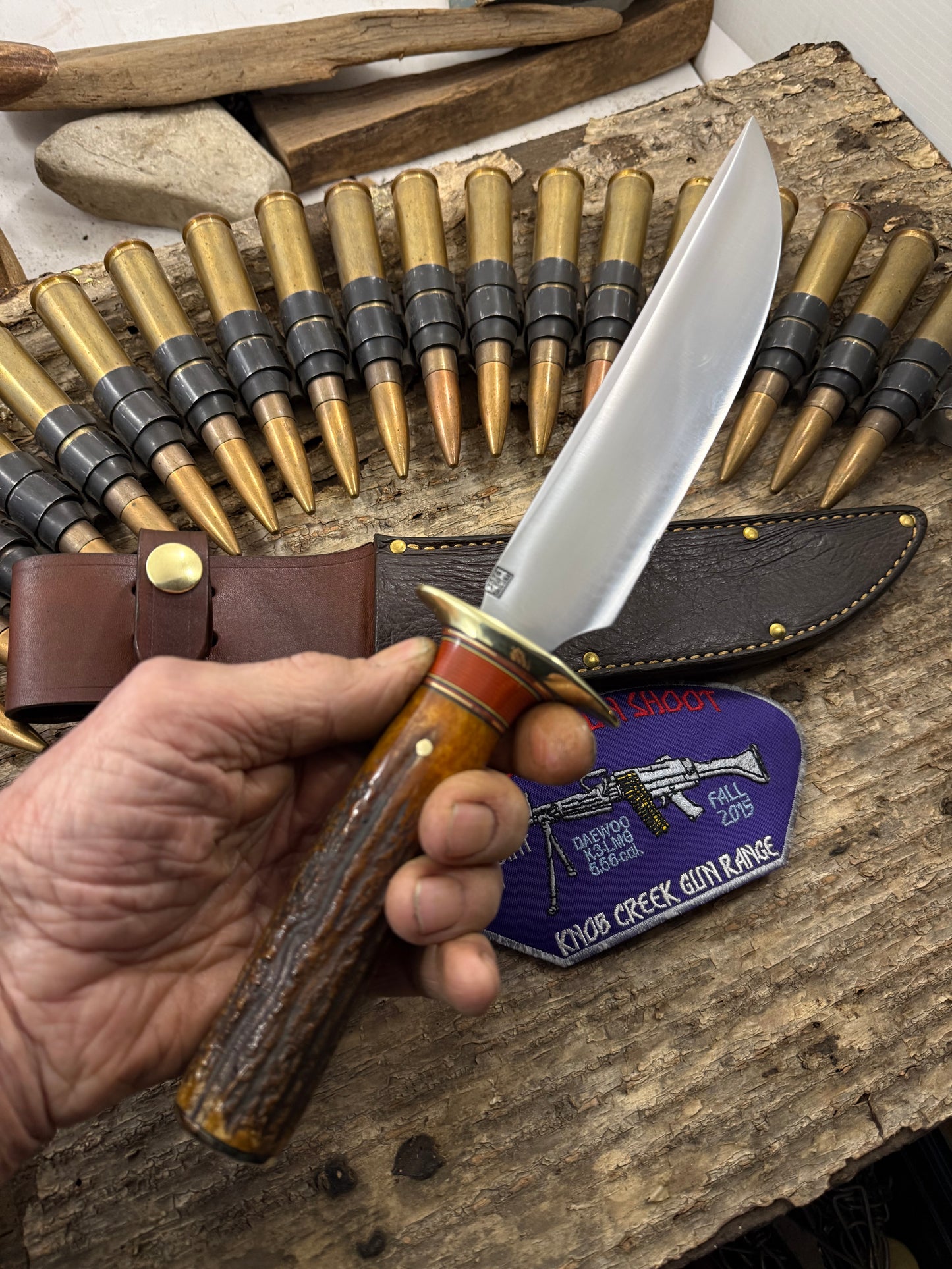 Treeman 7 1/2" Heady Duty Fighter Finger Grip Sambar Stag