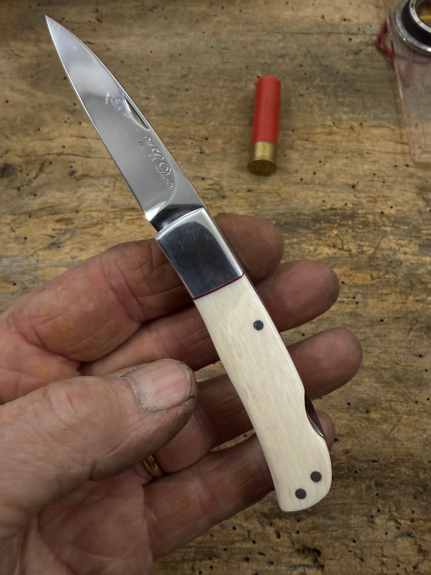 WC Davis Ivory Lock Back Folder 1980/90s vintage.