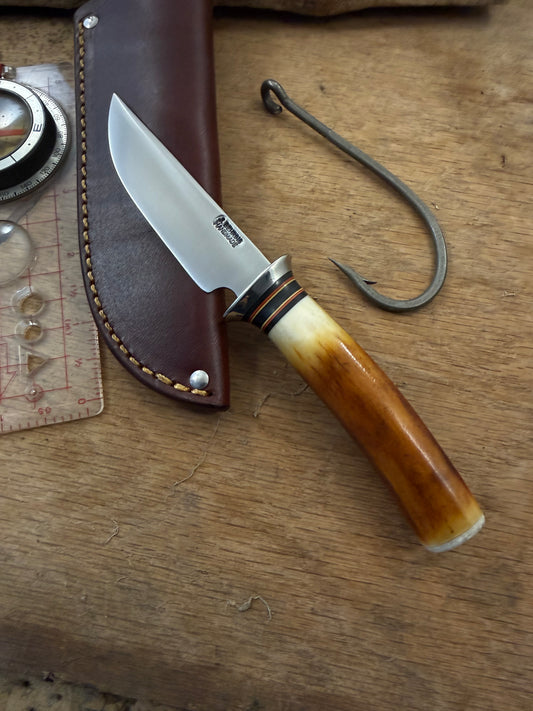 Trout Knife Red Stag Mammoth Cap NS Guard Pouch Sheath
