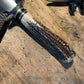 Treeman Double Skull Fighter 6 3/8" Blade NS AAA Sambar Stag Shark Sheath