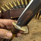 Model 1 - 8" DBL Skull Fighter Sambar Stag Rough Back Sheath