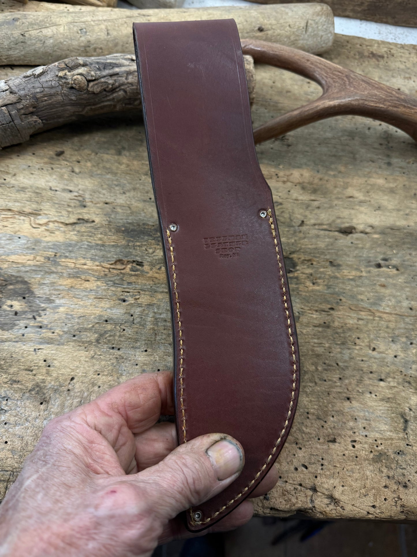 Treeman 6" Woodmonk AEB-L Copper guard Stag Butt