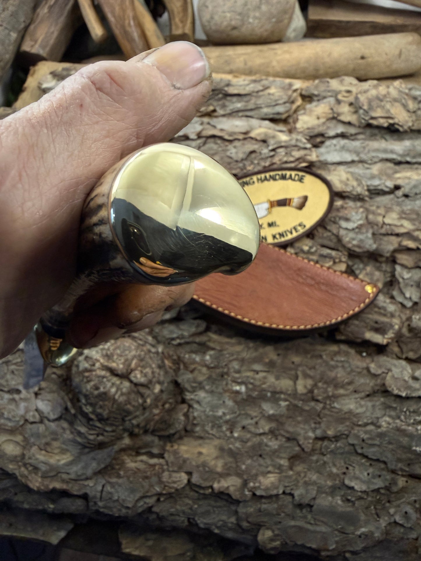 Treeman Semi Skinner Heavy Duty Hammer Marked 5 1/2" Blade Primo Sambar Stag