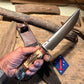 J. Behring 7 1/2" Skull Fighter Sambar Stag AEB-L stainless Blade Old School Aluminum Butt