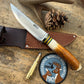 Treeman 5" Sticker AEB-L Stainless Nickel Silver Sambar Stag Mammoth Ivory butt Cap