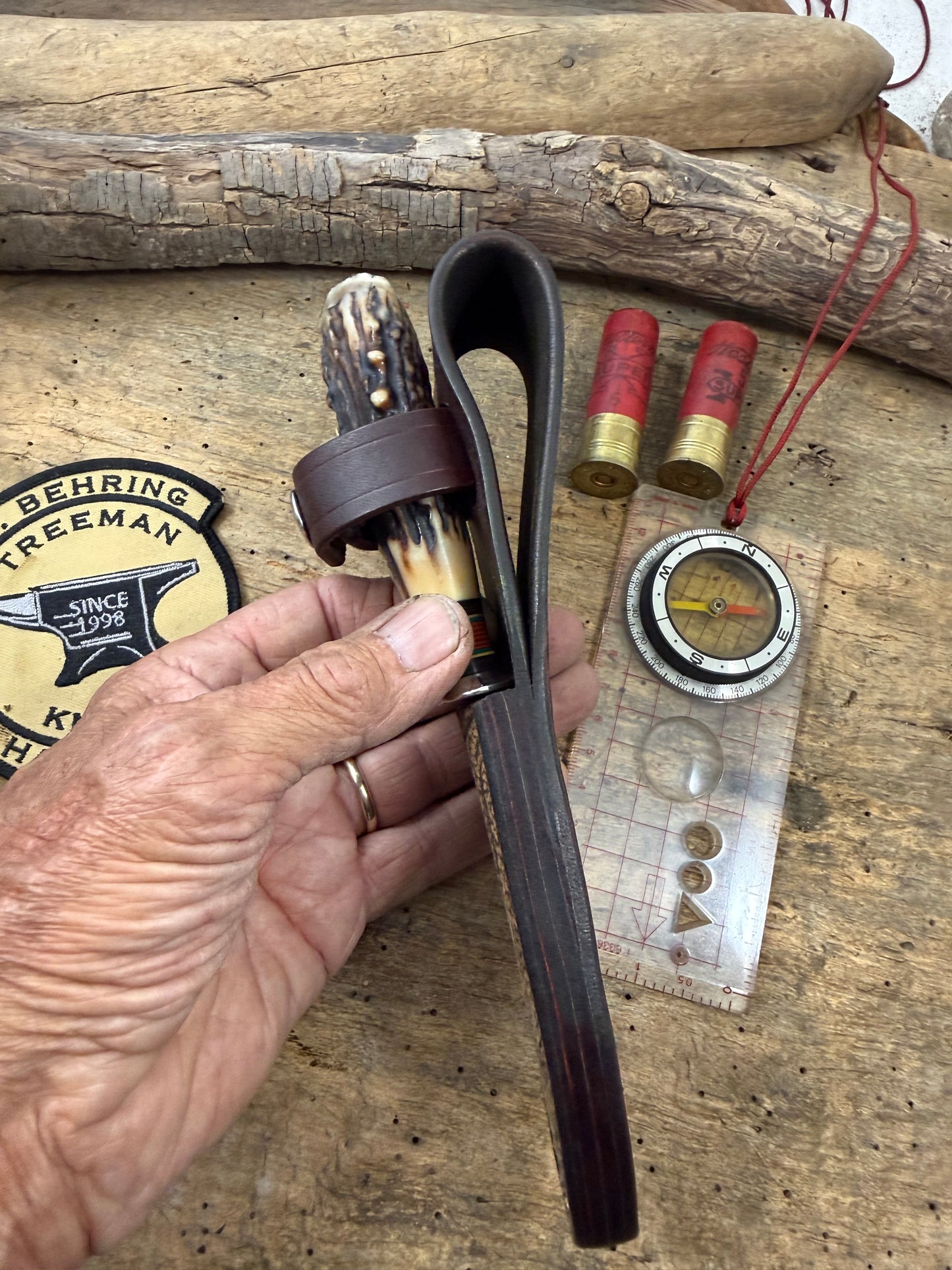 Treeman 4" Special Hunter Nickel AAA Old Stag Ox Butt Cap