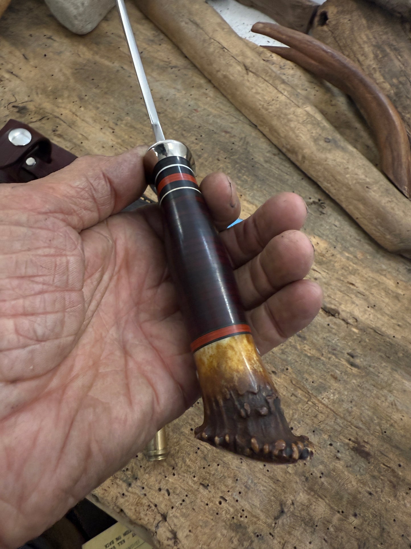 Treeman Special Hunter AEB-L Nickel Silver Horse Hide Crown stag Butt