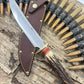 Treeman 8" Old School Springfield style Fighter Killer Sambar Stag Rough back riveted sheath .