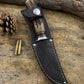 Treeman  Small Hunter with old Stag Nickel Guard pinned butt Cap Exotic sheath