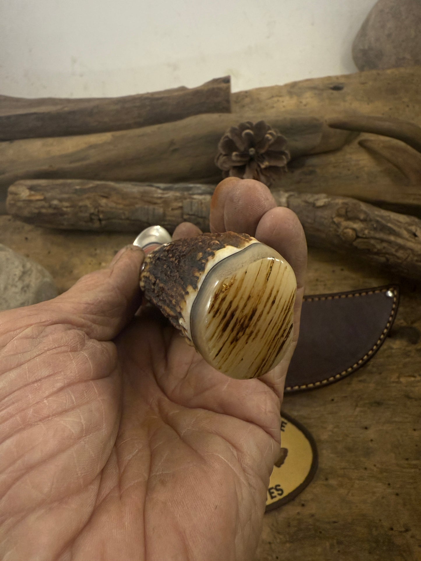 Treeman Fox River 5" Hammer mark Hunter Stag Handle