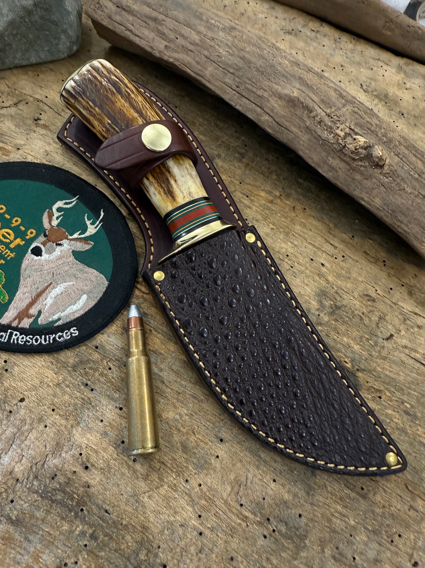 Fox River Hunter Snapping Turtle Sheath Killer Sambar Stag Carver