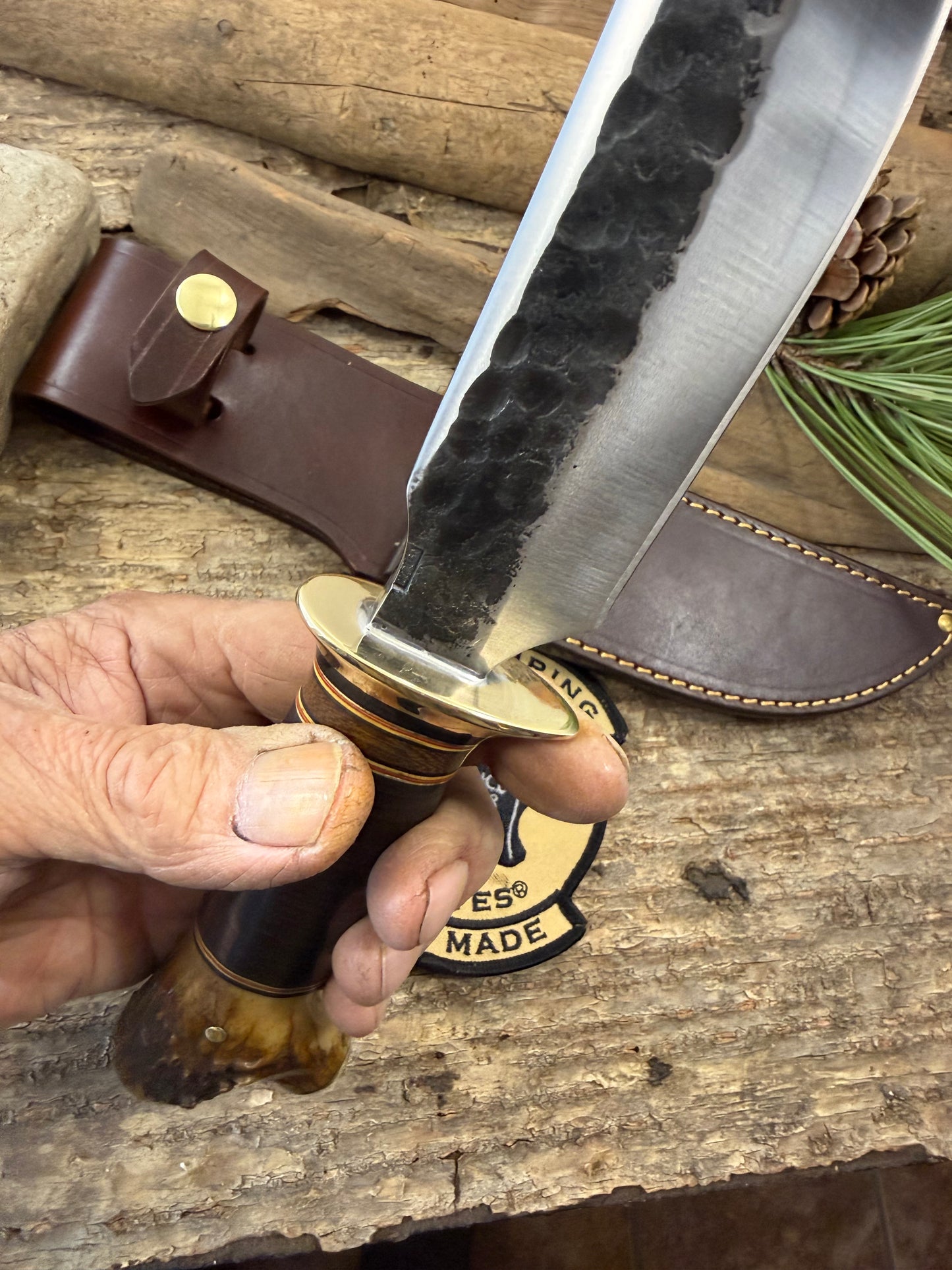 Treeman Hammer Mark Heavy Duty Sticker 6" Blade Crotch Stag Brass cap Butt