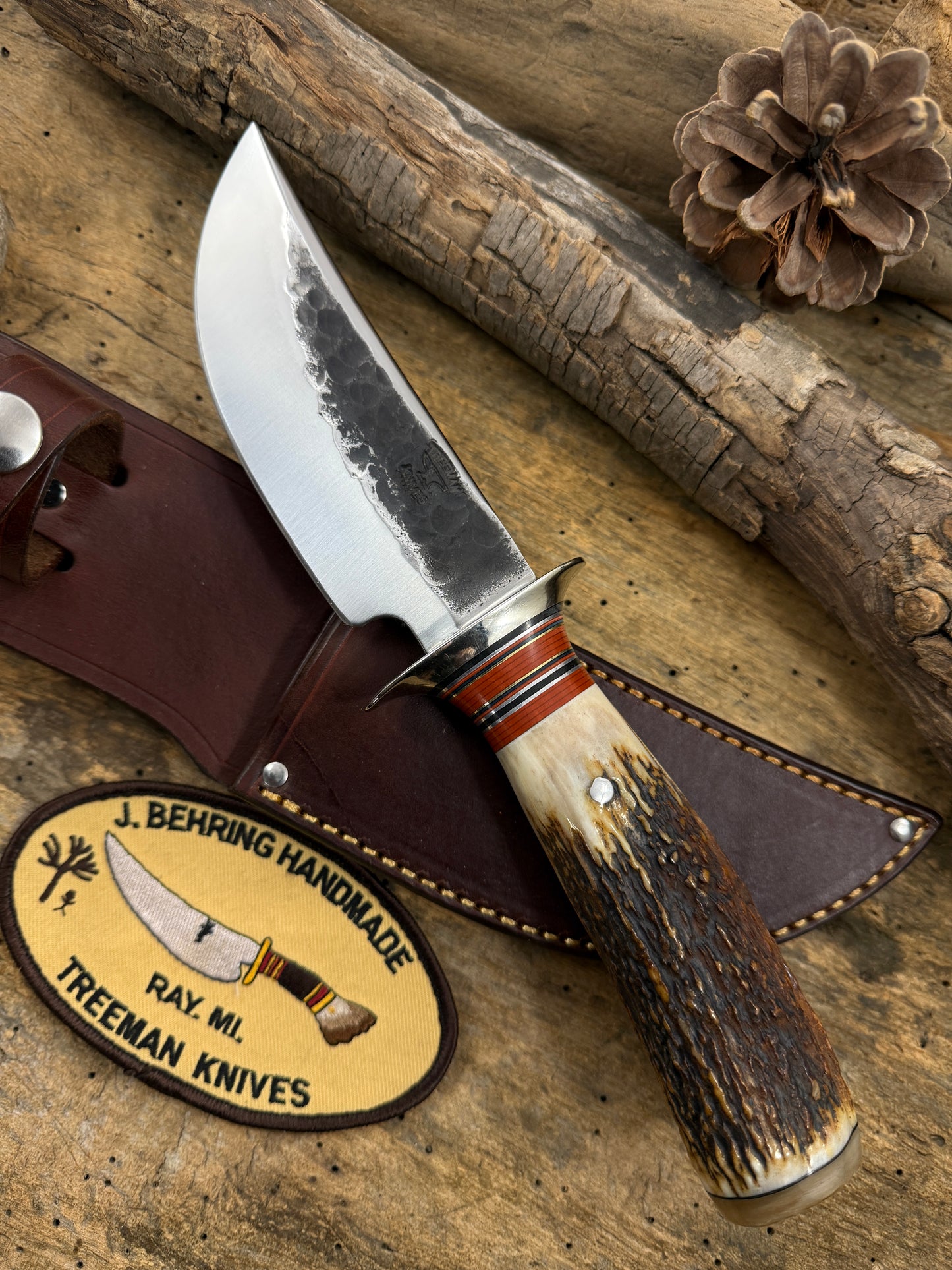 Treeman Fox River 5" Hammer mark Hunter Stag Handle