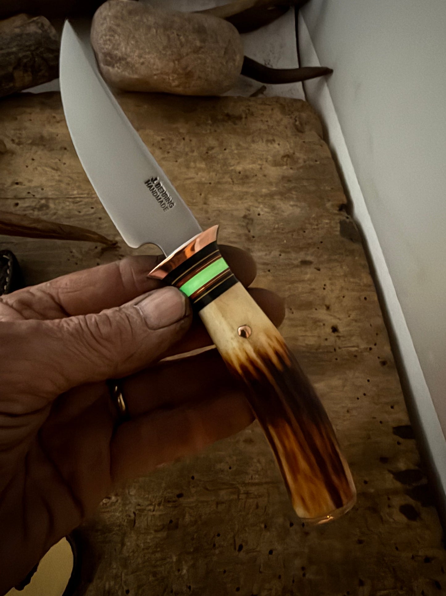 Treeman Deer & Trout Copper Guard 100 plus year old stag Glow spacer Mammoth Butt cap Shark sheath