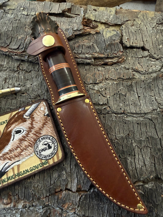 Treeman 5" Deer & Trout Old School Crown Stag Horse hide