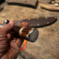 Treeman 8 1/2" Skull Fighter Model 1 Style Nickel Guard Stacked Horse hide red Stag Pinned Butt Shark Sheath